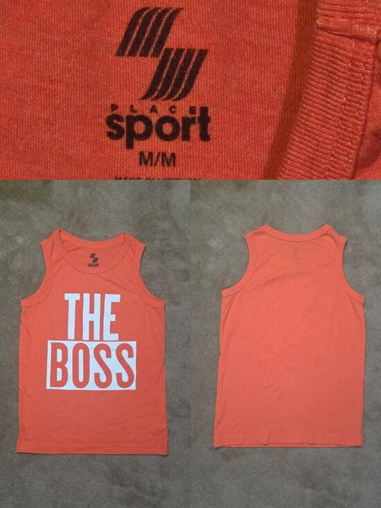 Place Other - Kids Place Sport "The Boss" Orange Tank Top Sz Med 7/8